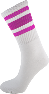 SOCCO CREW WHT/PNK SOCKS(6-9)1pair