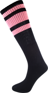 SOCCO KNEE HIGH BLK/PNK SOCKS(6-9)1pair