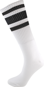 SOCCO KNEE HIGH WHT/BLK SOCKS(6-9)1pair