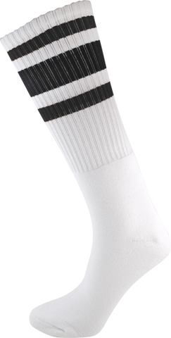 SOCCO KNEE HIGH WHT/BLK SOCKS(6-9)1pair