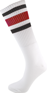 SOCCO KNEE HIGH WHT/BLK/RED SOCKS(6-9)1pair