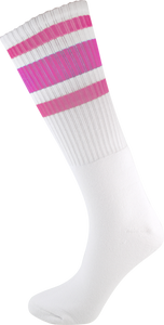 SOCCO KNEE HIGH WHT/PNK SOCKS(6-9)1pair