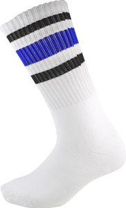 SOCCO CREW WHT/BLK/BLU SOCKS (9-12) 1pair