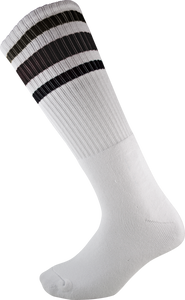 SOCCO KNEE HIGH WHT/BLK SOCKS (9-12)1pair