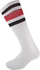 SOCCO KNEE HIGH WHT/RED/BLK SOCKS (9-12)1pair