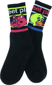 SOCCO STREETPLANT BARNYARD CREW BLK SOCKS(9-12)1pr