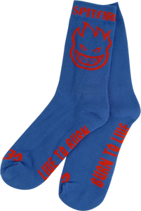 SPITFIRE BIGHEAD OUTLINE CREW SOCKS ROYAL/RED 1 pair