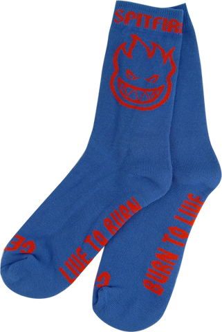 SPITFIRE BIGHEAD OUTLINE CREW SOCKS ROYAL/RED 1 pair