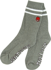 SPITFIRE BIGHEAD OLD E CREW SOCKS HEATHER GREY/WHT 1pr