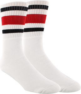 ST.PLANT STRIPE CREW SOCKS WHT/RED/BLK 1pair