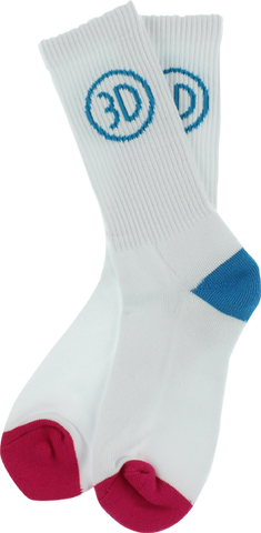 3D LOGO SOCKS WHITE/CYAN/RED 1pr