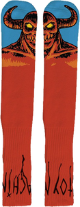 TOY MACHINE HELL MONSTER CREW SOCKS RED/BLU 1pr