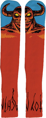 TOY MACHINE HELL MONSTER CREW SOCKS RED/BLU 1pr