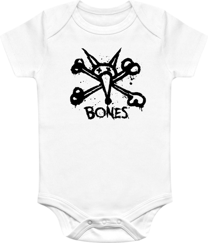 BONES VATO STACKED ONESIE WHITE