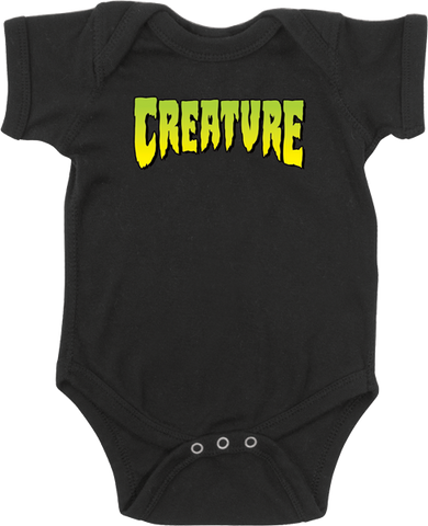 CREATURE LOGO ONESIE 6M-BLACK