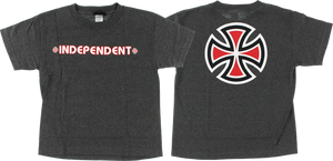 INDEPENDENT BAR CROSS YTH SS S-CHARCOAL HEATHER