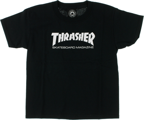 THRASHER MAG LOGO YTH SS XS-BLACK