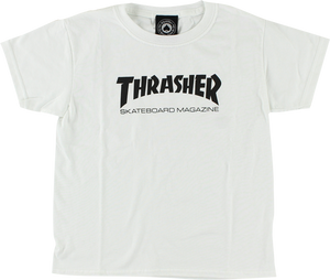 THRASHER MAG LOGO YTH SS S-WHITE