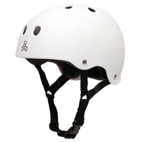 Triple 8 Helmet: Brainsaver Rubberized White