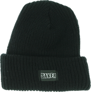 BAKER SKATEBOARDS BRAND LOGO CUFF BEANIE BLACK