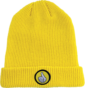 BRO STYLE THUMB PATCH CUFF BEANIE YELLOW