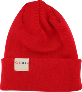 GIRL CLASSIC FOLDED BEANIE RED