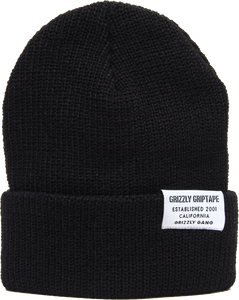 GRIZZLY CERTIFIED FOLD BEANIE BLACK