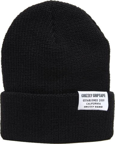 GRIZZLY CERTIFIED FOLD BEANIE BLACK