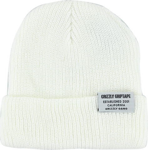 GRIZZLY CERTIFIED FOLD BEANIE WHT