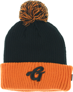 GRIZZLY HIGH GRADE POM BEANIE BLK/ORG