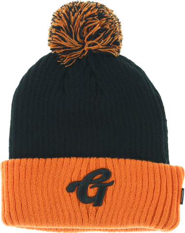 GRIZZLY HIGH GRADE POM BEANIE BLK/ORG