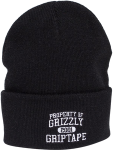 GRIZZLY PROPERTY OF GRIZZLY BEANIE BLACK