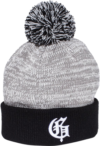 GRIZZLY SQUAG G SPECKLED POM BEANIE BLACK