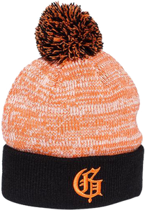 GRIZZLY SQUAG G SPECKLED POM BEANIE ORANGE