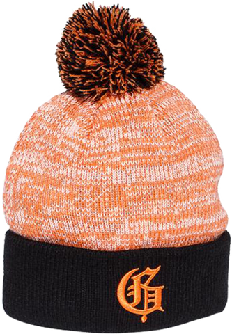 GRIZZLY SQUAG G SPECKLED POM BEANIE ORANGE