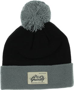 GRIZZLY THE ROCKIES POM BEANIE BLACK/GREY