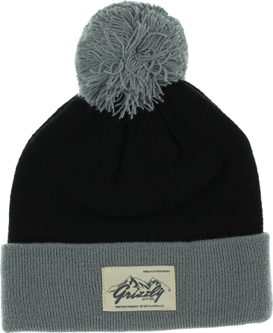 GRIZZLY THE ROCKIES POM BEANIE BLACK/GREY