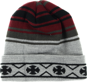 INDE HIGH PLAINS BEANIE BLK/RED/GREY