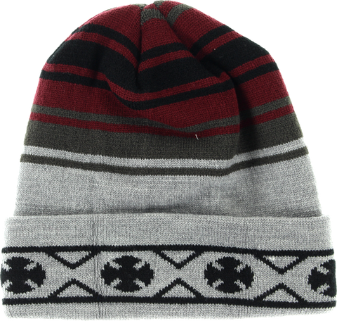 INDE HIGH PLAINS BEANIE BLK/RED/GREY