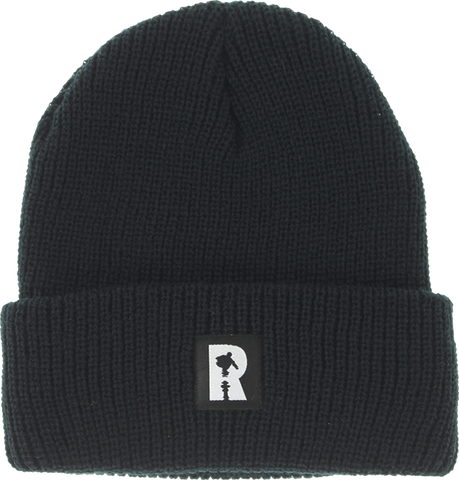 REAL SKATEBOARDS LABEL CUFF BEANIE BLACK