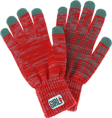 GIRL IPHONE TOUCH GLOVES RED HEATHER