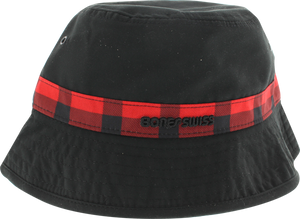 BONES BEARINGS SWISS PLAID BUCKET HAT S/M-BLK/RED