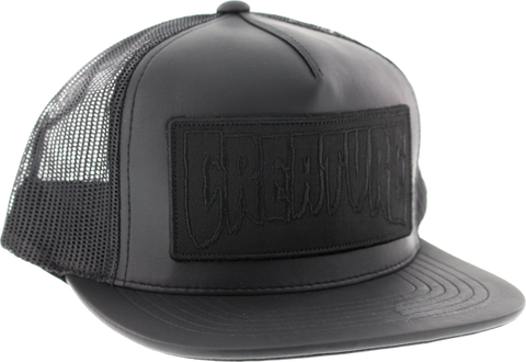 CREATURE REVERSE PATCH MESH HAT ADJ-BLK LEATHER