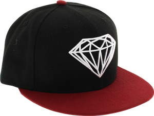 DIAMOND BRILLIANT HAT 7-1/8 RED/BLK