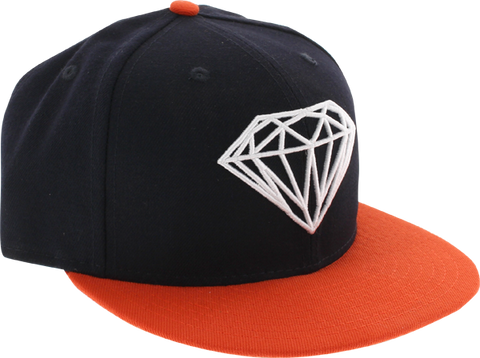 DIAMOND BRILLIANT HAT 7-1/2 NAVY/ORG