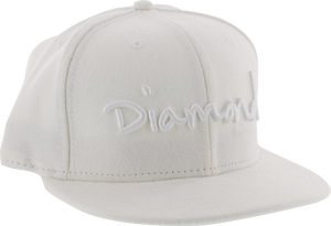 DIAMOND OG SCRIPT HAT 7" WHT/WHT