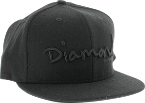 DIAMOND OG SCRIPT HAT 7-1/8" BLK/BLK