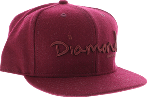 DIAMOND OG SCRIPT HAT 7-1/8" BURGUNDY/BURGUNDY