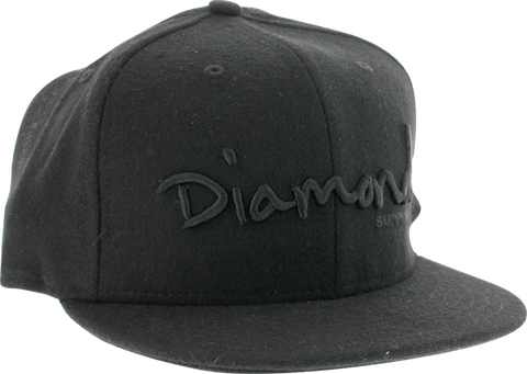 DIAMOND OG SCRIPT HAT 7-3/4" BLK/BLK