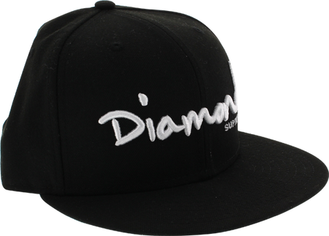 DIAMOND OG SCRIPT HAT 7" BLK/WHT newera